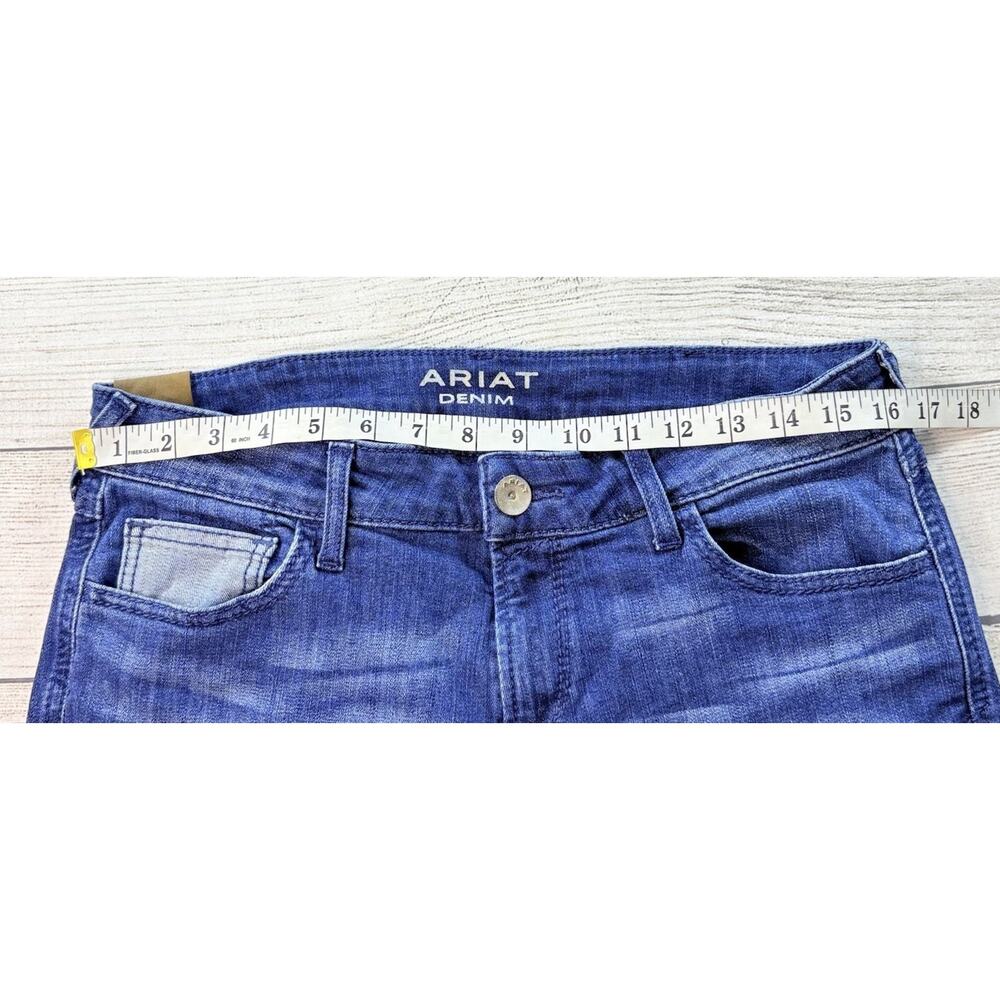 Ariat Denim Women’s Trouser Mid Rise Flare Penelope Jeans Raw Hem Size 31R - Picture 6 of 11